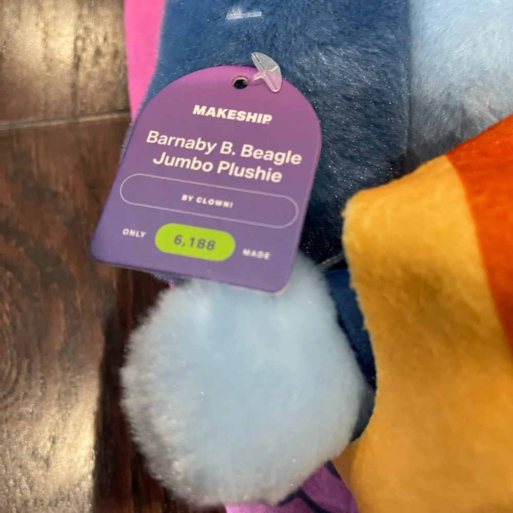 AUTHENTIC Makeship Jumbo Barnaby B Beagle Welcome Home Plush By Clown 6188 Made